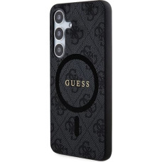 Guess 4G Collection Leather Metal Logo MagSafe Case for Samsung Galaxy S24+ - Black