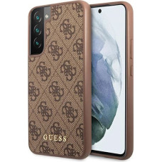 Guess GUHCS22SG4GFBR S22 S901 brązowy/brown hard case 4G Metal Gold Logo