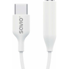 Savio USB-C Male - 3.5 mm Female White