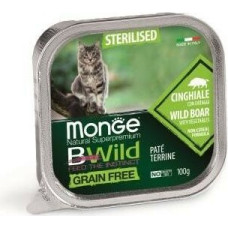 Monge BWILD Cat Sterilised Wild Boar with vegetable 100 g  - konservi kaķiem