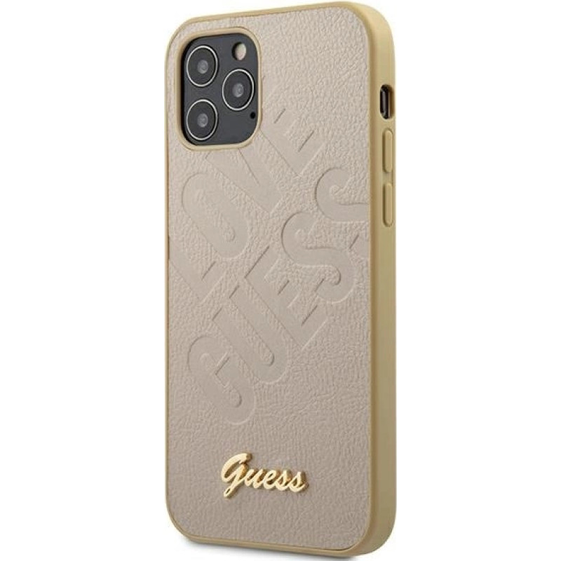 Guess GUHCP12SPUILGLG iPhone 12 mini 5.4" gold/gold hardcase Iridescent Love Script Gold Logo