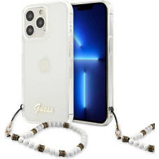 Guess GUHCP13LKPSWH iPhone 13 Pro / 13 6.1" Transparent Hardcase White Pearl