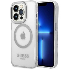 Guess GUHMP14LHTRMS iPhone 14 Pro 6.1" silver/silver hard case Metal Outline Magsafe