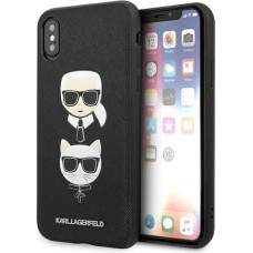 Karl Lagerfeld Saffiano Karl&Choupette Head case for iPhone X/XS - black