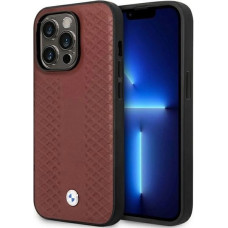 BMW Case BMW BMHCP14L22RFGR iPhone 14 Pro 6.1" Burgundy/burgundy Leather Diamond Pattern