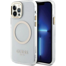 Guess Etui Guess Metal Outline Magsafe na iPhone 12 / iPhone 12 Pro - złote