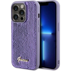 Guess Sequin Script Metal case for iPhone 14 Pro Max - purple