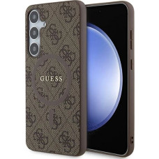 Guess 4G Collection Leather Metal Logo MagSafe case for Samsung Galaxy S24+ - brown