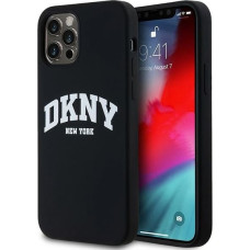 Dkny Liquid Silicone White Printed Logo MagSafe Case for iPhone 12/12 Pro - Black