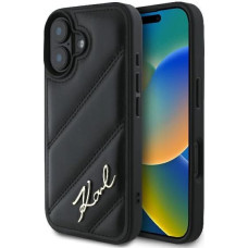 Karl Lagerfeld Quilted Signature iPhone 16 Case - Black