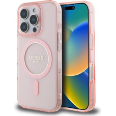 Guess GUHMP16LHFGEREP iPhone 16 Pro 6.3" pink/pink hardcase IML Glitter Circle MagSafe