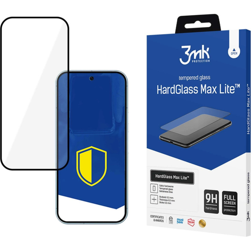 3Mk Protection Tempered glass 3mk HardGlass Max Lite Black for Google Pixel 9/ 9 Pro