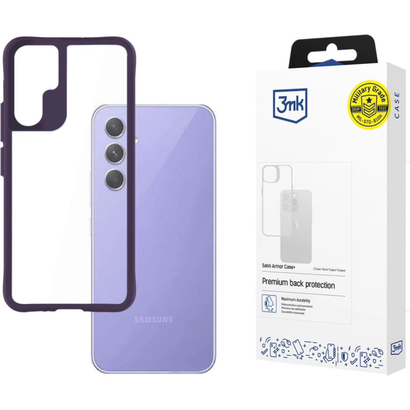 3Mk Protection 3mk Satin Armor Case+ Purple for Samsung Galaxy A54 5G - transparent