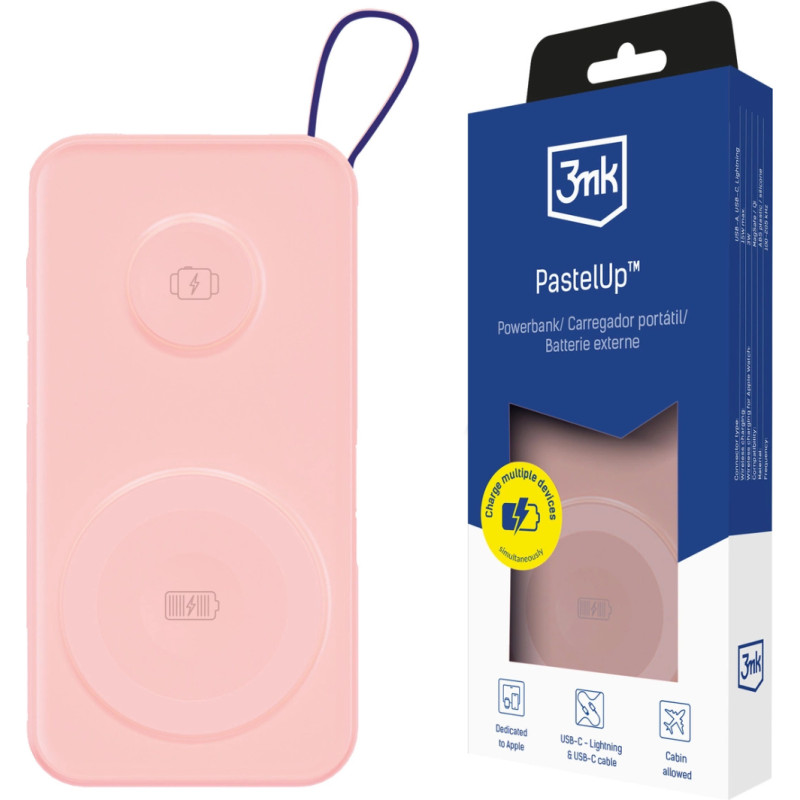 3Mk Protection Powerbank 3mk PastelUp 10,000mAh 22.5W USB 1A1C - pink