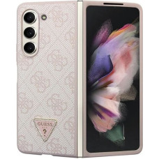 Guess GUHCZFD5P4TDPP F946 Z Fold5 case - pink Leather 4G Triangle Strass