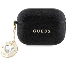 Guess GUAP2PGEHCDK case for AirPods Pro 2 cover - black Fixed Glitter Heart Diamond Charm