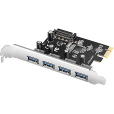 Axagon PCEU-430RS PCIe card - 4x USB 5Gbps port, SATA power, Renesas PD720201, SP