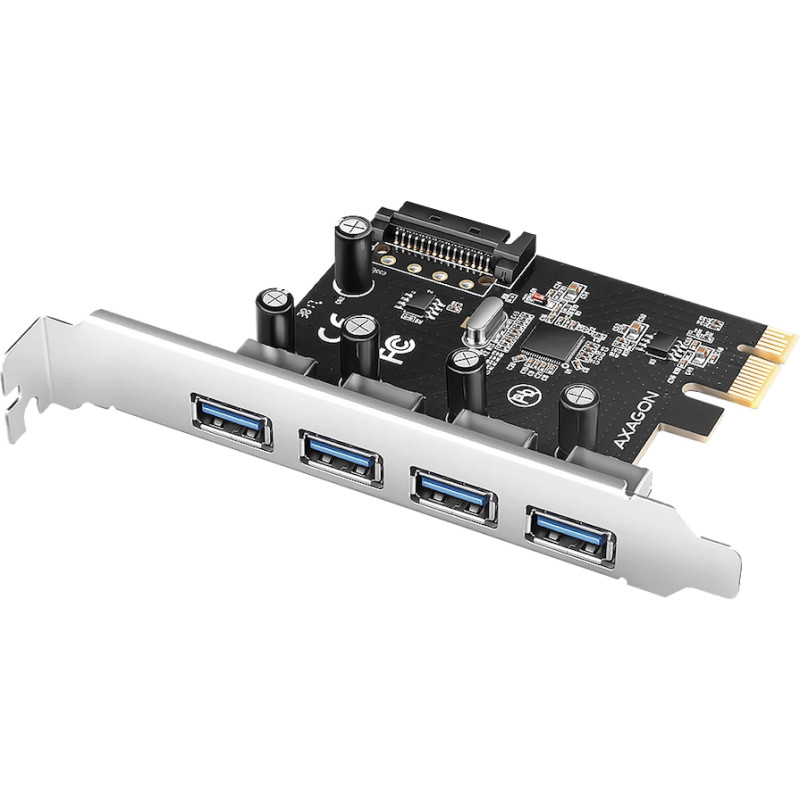 Axagon PCEU-430RS PCIe card - 4x USB 5Gbps port, SATA power, Renesas PD720201, SP