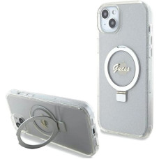 Guess GUHMP15MHRSGSD iPhone 15 Plus / 14 Plus 6.7" transparent/transparent hardcase Ring Stand Script Glitter MagSafe