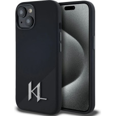 Karl Lagerfeld Silicone Shadow Metal Initial MagSafe Case for iPhone 15 Black