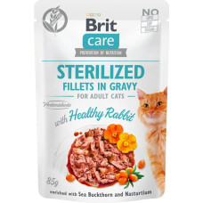 Brit Care Cat Sterilized Pouch Fillets in Gravy Healthy Rabbit 85 g mitrā barība kaķiem