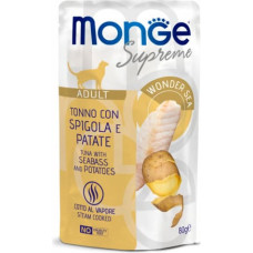 Monge Supreme pouches Tuna with seabass&potatoes Adult 80 g - konservi kaķiem