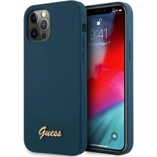 Guess GUHCP12LLSLMGBL iPhone 12 Pro Max 6.7" blue/blue hardcase Metal Logo Script