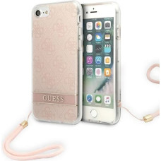 Guess GUOHCI8H4STP iPhone SE 2022 / SE 2020 / 7/ 8 pink/pink hardcase 4G Print Strap