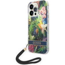 Guess GUOHCP14XHFLSB iPhone 14 Pro Max 6.7 "blue / blue hardcase Flower Strap