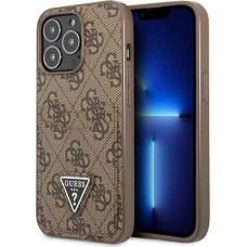 Guess 4G Triangle Logo Cardslot Case for iPhone 13 Pro / 13 - Brown