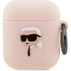 Karl Lagerfeld KLA2RUNIKP AirPods 1/2 cover pink/pink Silicone Karl Head 3D