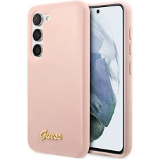 Guess GUHCS23MLSLMGPP S23+ S916 pink/pink hardcase Silicone Script Metal Logo