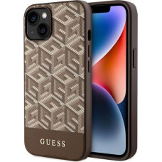 Guess GCube Stripes MagSafe case for iPhone 14 - brown