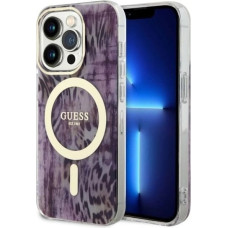 Guess GUHMP14XHLEOPWP iPhone 14 Pro Max 6.7" pink/pink hardcase Leopard MagSafe