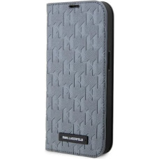 Karl Lagerfeld KLBKP14XSAKLHPG iPhone 14 Pro Max 6.7" bookcase silver/silver Saffiano Monogram