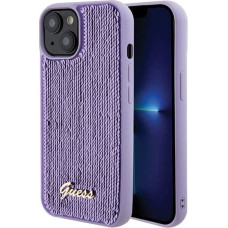 Guess Sequin Script Metal case for iPhone 15 - purple