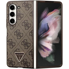 Guess Leather 4G Triangle Strass case for Samsung Galaxy Z Fold 5 - brown