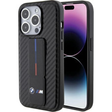 BMW Grip Stand Smooth & Carbon case for iPhone 15 Pro - black