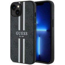 Guess 4G Printed Stripes MagSafe Case for iPhone 15/14/13 - Black