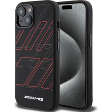 Mercedes AMG Silicone Large Rhombuses Pattern MagSafe Case for iPhone 15 Plus / 14 Plus - Black