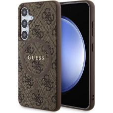 Guess 4G Collection Leather Metal Logo MagSafe Case for Samsung Galaxy S24 - Brown