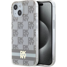 Dkny IML Checkered Mono Pattern & Printed Stripes MagSafe Case for iPhone 15 Plus / 14 Plus - Beige