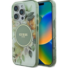 Guess IML Flower & Tonal Circle MagSafe case for iPhone 16 Pro - green