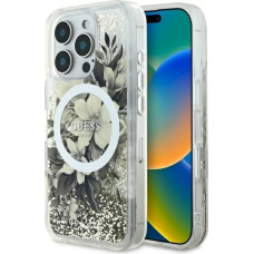 Guess Liquid Glitter Flower MagSafe iPhone 16 Pro Case - Beige