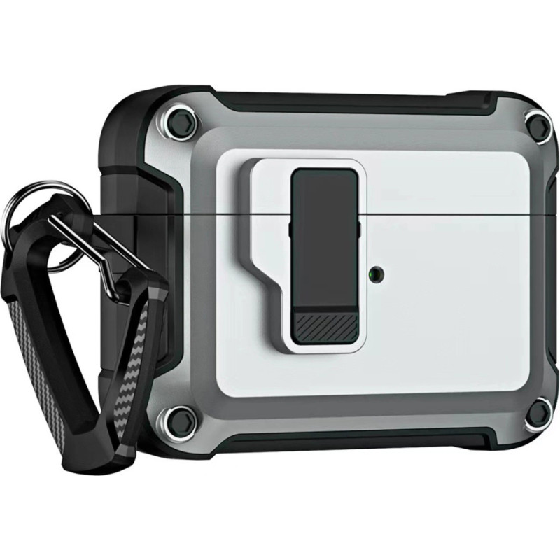 Hurtel Airpods 4 Pro Armor Case with Carabiner - Gray