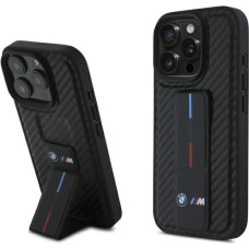 BMW M Grip Stand Smooth and Carbon case for iPhone 16 Pro Max - black