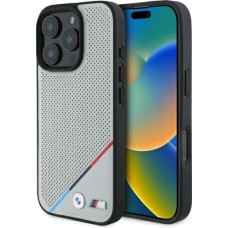 BMW M Perforated Tricolor Line MagSafe Case for iPhone 16 Pro Max - Gray