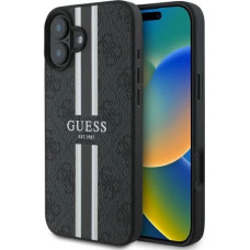 Guess 4G Printed Stripes MagSafe case for iPhone 16 - black