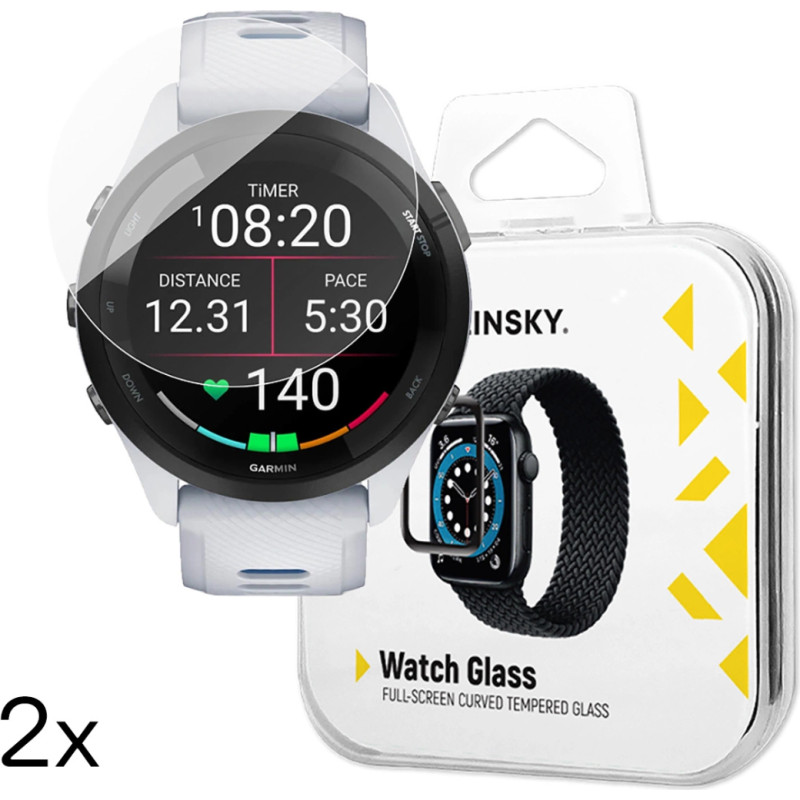 Wozinsky Full Glue Tempered Glass for Garmin Forerunner 265S 46mm (2 pcs.)