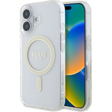 Guess GUHMP16MHFGERET iPhone 16 Plus 6.7" transparent hardcase IML Glitter Circle MagSafe